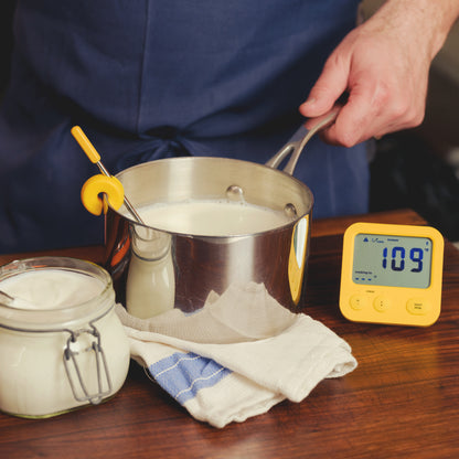 Using the Combustion Pot Clip with the Predictive Thermometer while prepping base for vanilla ice cream.